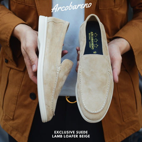 822 Arcobareno Classic Slip-on Suede Lamb Beige