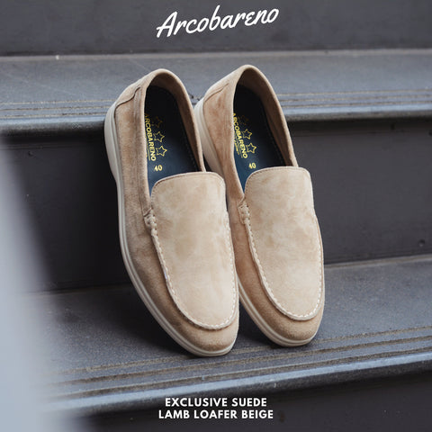 822 Arcobareno Classic Slip-on Suede Lamb Beige