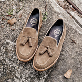 503 Tassel Loafer Suede Mortar Beige Wooden Soles