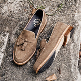 503 Tassel Loafer Suede Mortar Beige Wooden Soles