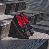 503-2 Belgian Loafers Suede Lamb Black