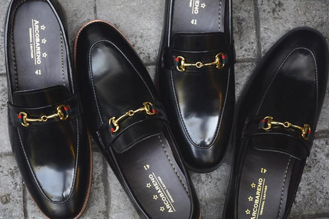 702-2 Horsebit Loafer Black Rubber Sole
