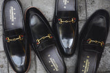 702-2 Horsebit Black Loafer Wooden Sole