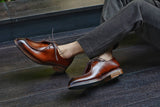 502-4 Oxford Moc-Toe Tanned Painted