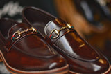 702-2 Horsebit Burgundy Loafer Wooden Sole