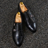 504 New Double Monk Strap Matt Black