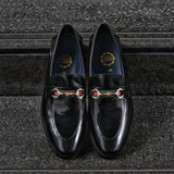 702-1 Horsebit Loafer Black x Black Soles