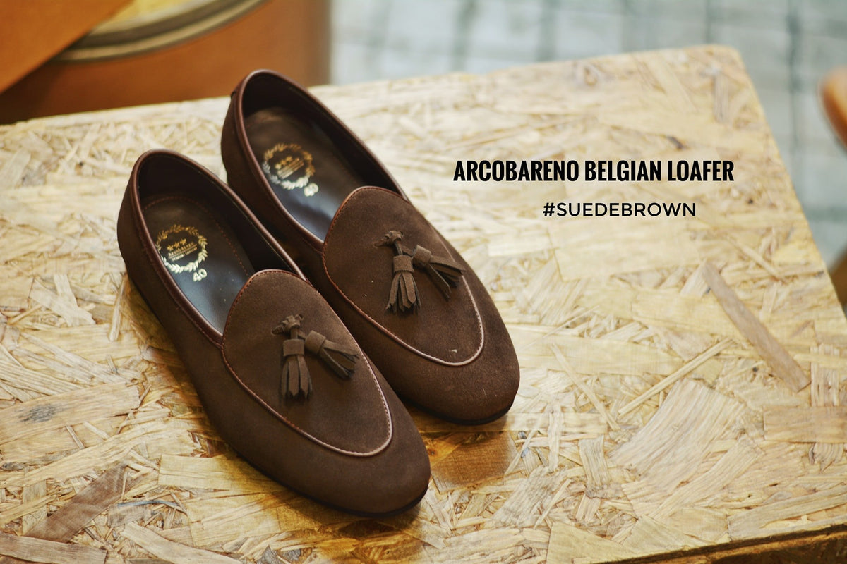 503 2 Suede Brown Belgian Loafers Arcobareno