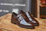 504-2  Double Monk Strap Burgundy