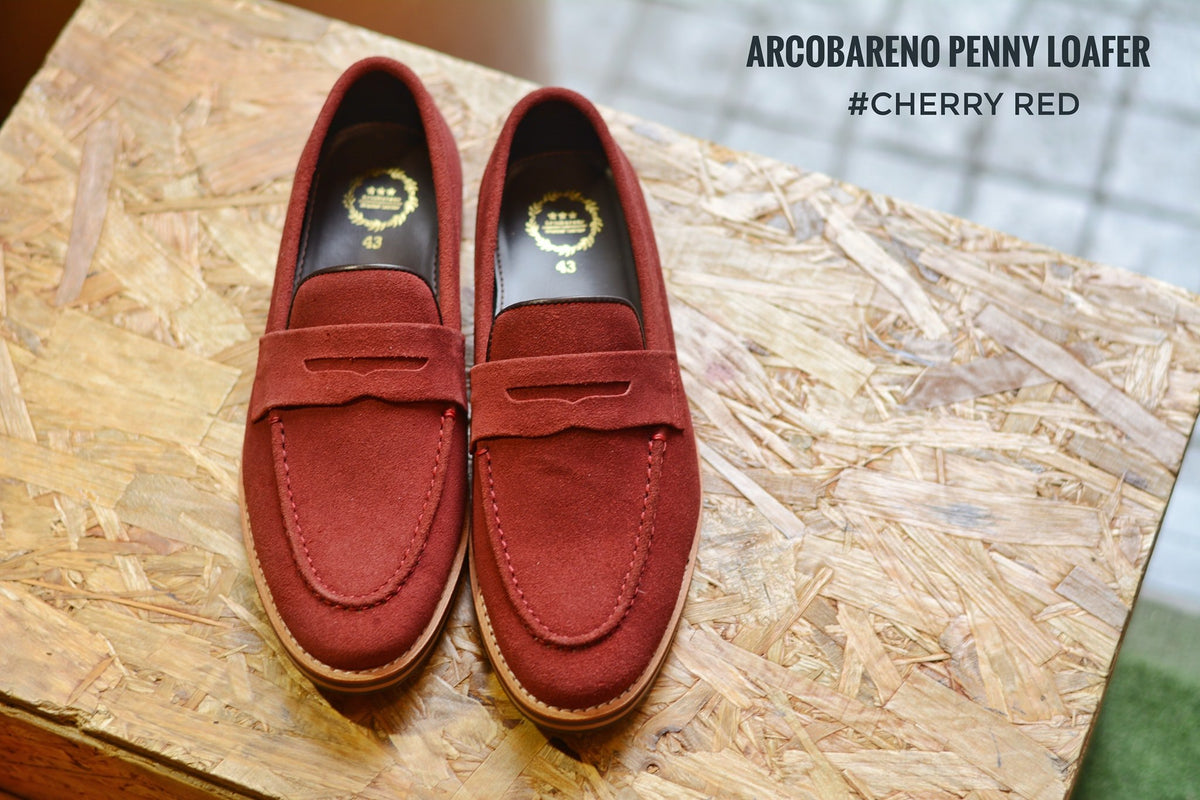 Suede Penny Loafers - Rocket Red