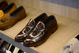 509-2 Cross Penny Loafer Burgundy + Wooden