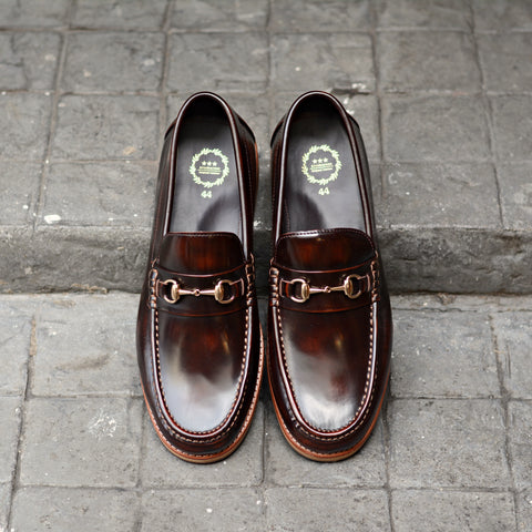 703 Wide Front Horsebit Loafer Burgundy