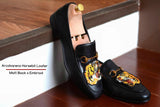 702 2n1 Horsebit Black Loafer Lion Embroid