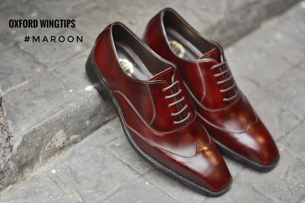 502-1 New Oxford Shoe Wingtip Maroon