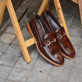 702-2 Horsebit Burgundy Loafer Wooden Sole