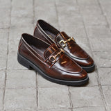 702 Horsebit Loafer Burgundy - Black Rubber Sole