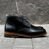 446 Derby High-Cut Matt Black Wooden Soles