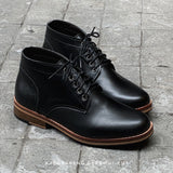 446 Derby High-Cut Matt Black Wooden Soles