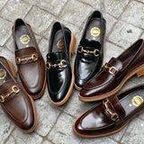 702 Horsebit Loafer Burgundy Wooden Soles