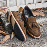 503 Tassel Loafer Suede Khaki Wooden Soles