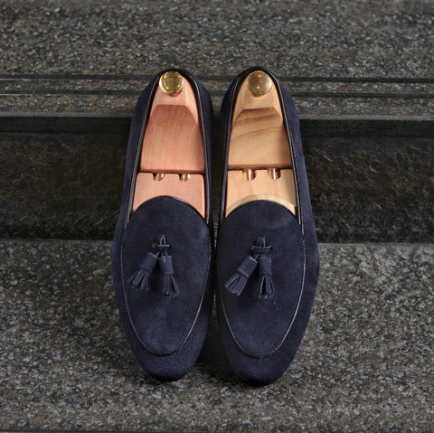 503-2 Belgian Loafers Suede Blue