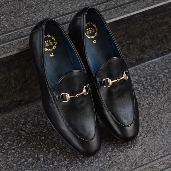 702-4 Horsebit Belgian Loafer MattBlack