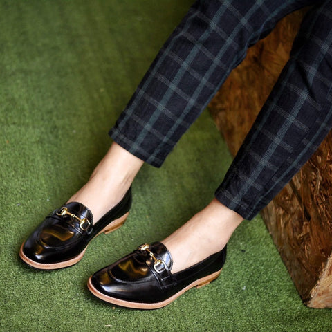 703 Women Horsebit Loafer PianoBlack