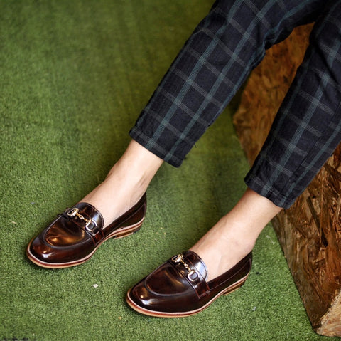 703 Women Horsebit Loafer Burgundy