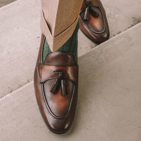 505 Strap Tassel Loafer Patina Paint