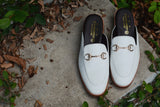 701 Slipper Horsebit White