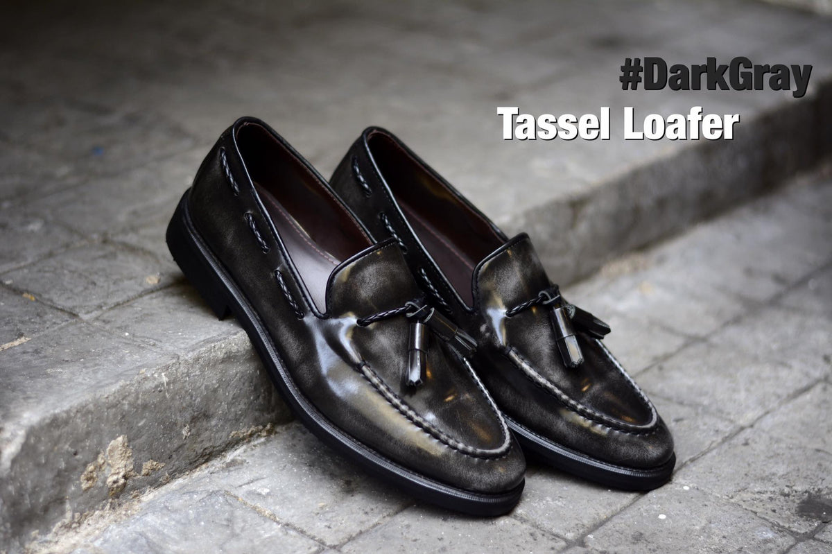 Dark on sale gray loafers