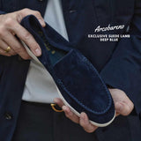 822 Arcobareno Classic Slip-on Suede Lamb Dark Blue