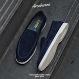 822 Arcobareno Classic Slip-on Suede Lamb Dark Blue