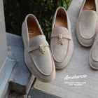 822 Arcobareno Classic Slip-on Charm Suede Lamb Beige