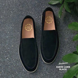 822 Arcobareno Classic Slip-on Suede Lamb Black
