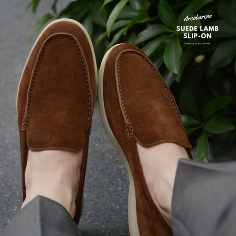 822 Arcobareno Classic Slip-on Suede Lamb Khaki