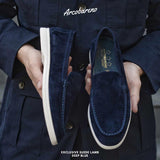 822 Arcobareno Classic Slip-on Suede Lamb Dark Blue