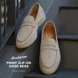 822 Arcobareno Penny Slip-on Suede Lamb Beige