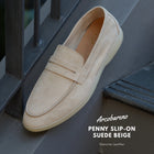 822 Arcobareno Penny Slip-on Suede Lamb Beige
