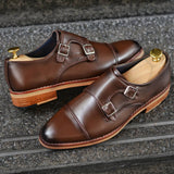 504 New Double Monk Strap Mocha Painted