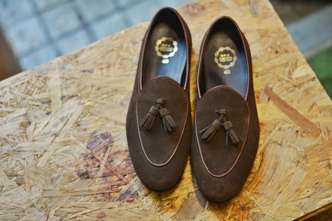 503-2 Suede Brown Belgian Loafers