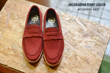 509 Suede Red Penny Loafers