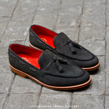 503 Tassel Loafers Suede SpaceGray x Cherry Red
