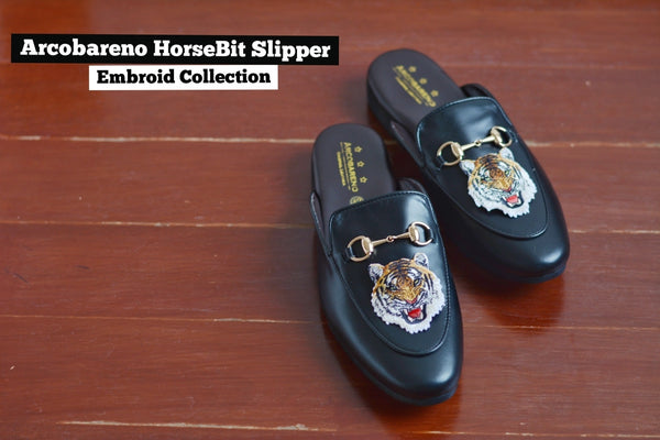 701 Slipper Horsebit Lion Embroid