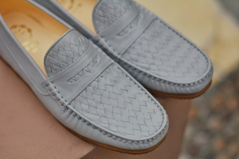 W823 Winter Gray Penny Woven Loafer
